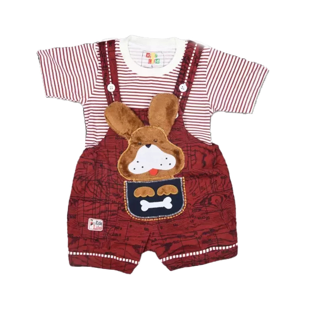 KIDZLIFE Dungarees set Maroon